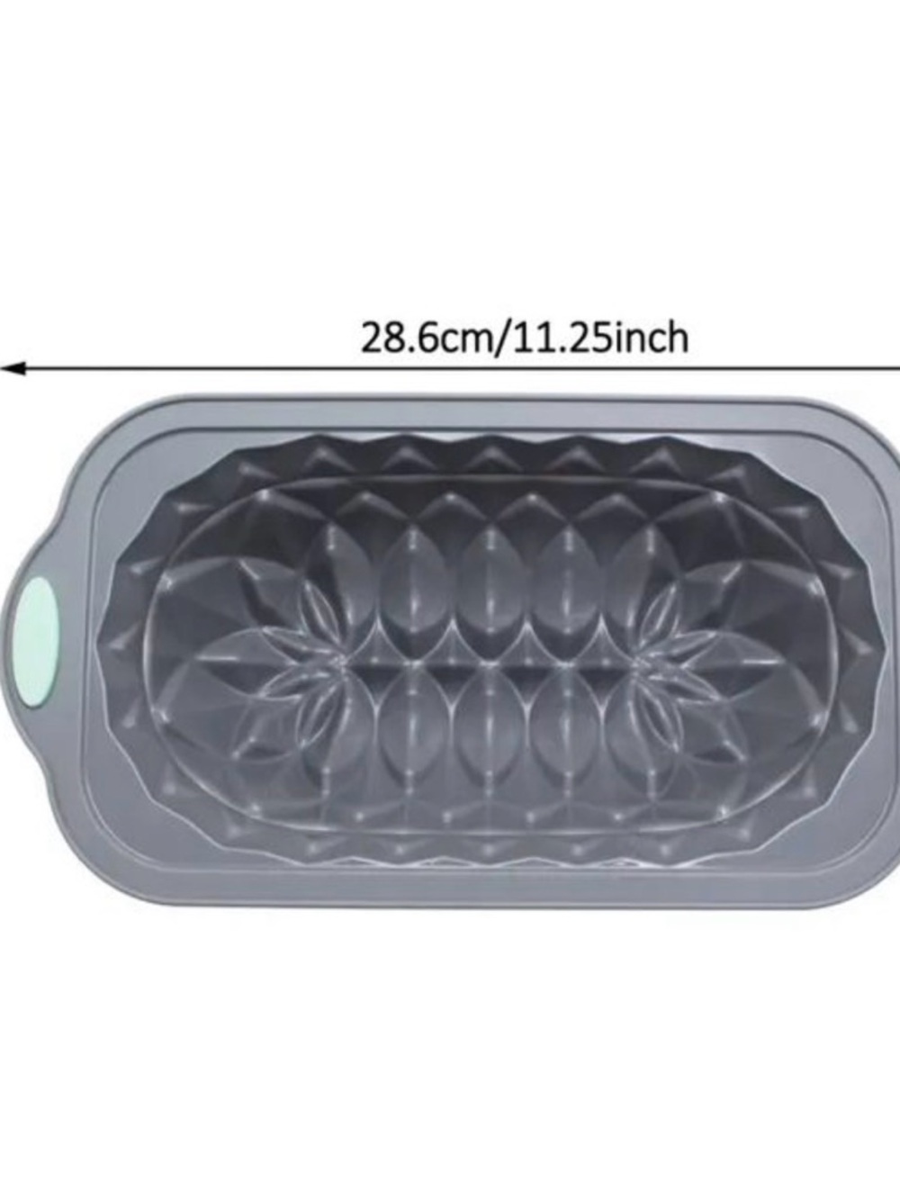 Aqua Silicone Loaf Pan with Decorative Molded Pattern - Picture 5 of 5